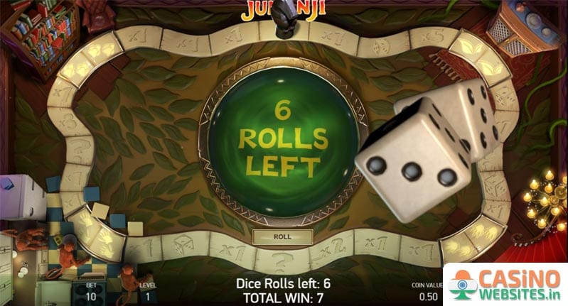 Jumanjis bonus round with dice rolls