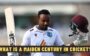 What is a Maiden Century in Cricket?